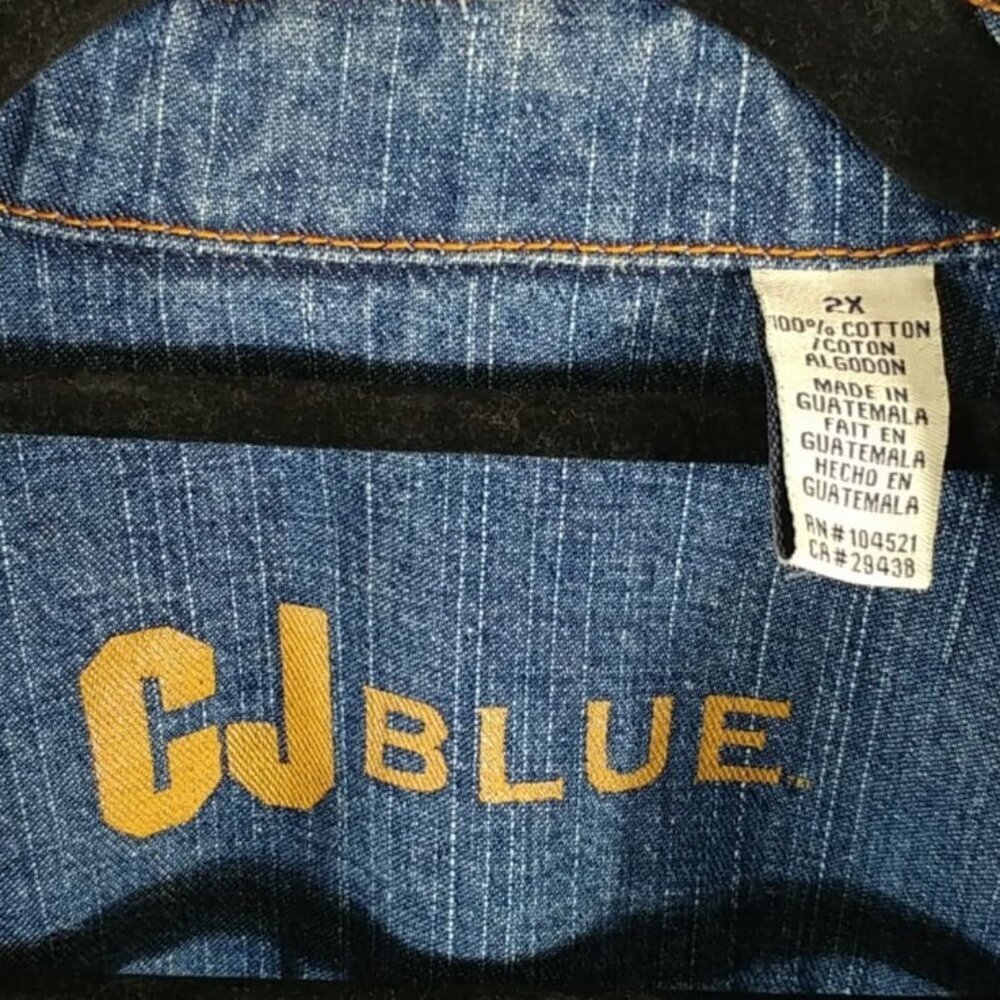 CJ Blue Women's Blue Western Style Long Sleeve Casual Jean Jacket Plus Size 2X - Picture 5 of 10